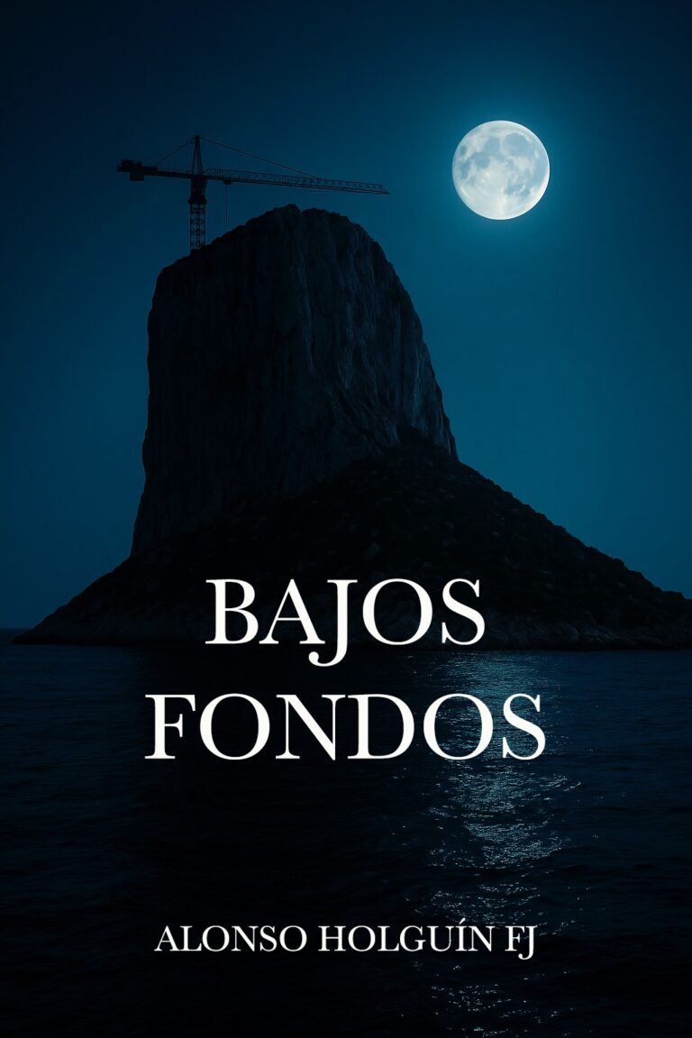 Portada de Bajos fondos, novela negra de Alonso Holguín F.J. ambientada en Calpe