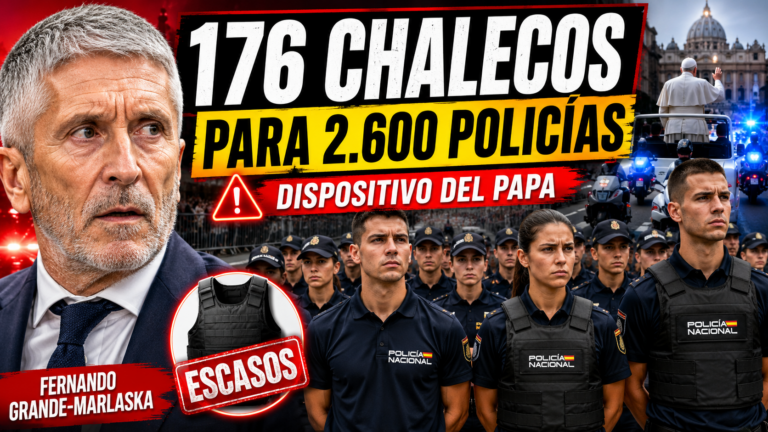 Miniatura sobre la falta de chalecos antibalas para policías alumnos en el dispositivo de seguridad del Papa