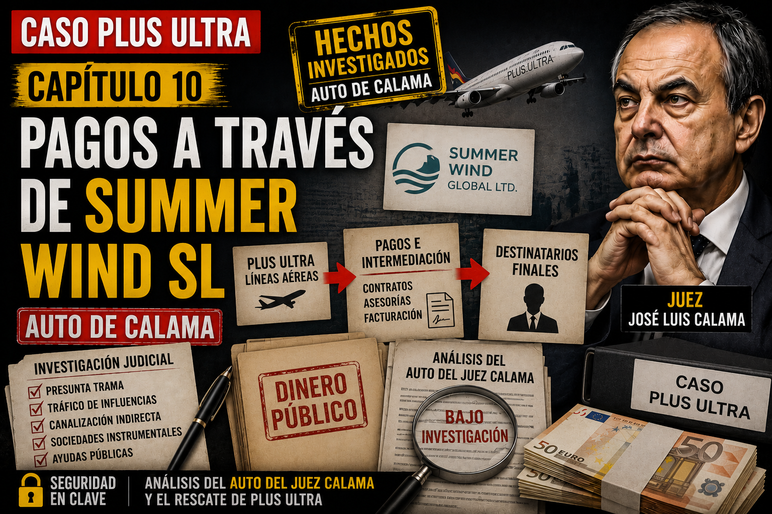 Pagos a través de Summer Wind SL en el caso Plus Ultra según el auto de Calama
