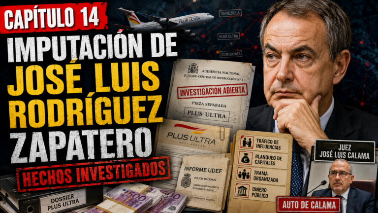 Imputación de José Luis Rodríguez Zapatero en el caso Plus Ultra según el auto del juez Calama