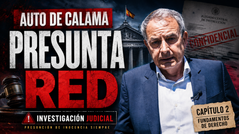 Zapatero, José Luis Rodríguez Zapatero, caso Plus Ultra, Plus Ultra, juez Calama, auto Calama, Audiencia Nacional, tráfico de influencias, ayudas públicas, rescate Plus Ultra, corrupción política, Seguridad en clave