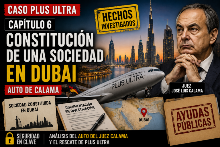Constitución de una sociedad en Dubái dentro del caso Plus Ultra según el auto de Calama