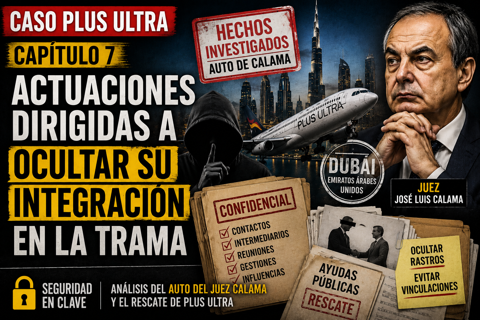 Actuaciones para ocultar la integración en la presunta trama del caso Plus Ultra según el auto de Calama