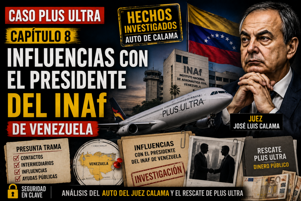 Influencias con el presidente del INAC de Venezuela en el caso Plus Ultra según el auto de Calama