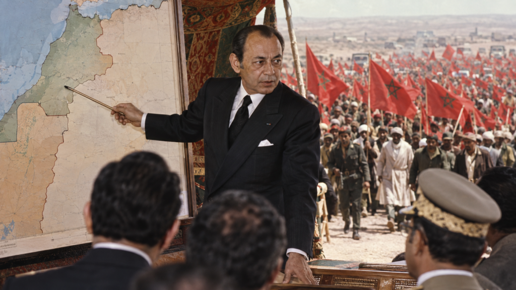 Recreación de Hassan II, el Gran Marruecos y la Marcha Verde de 1975